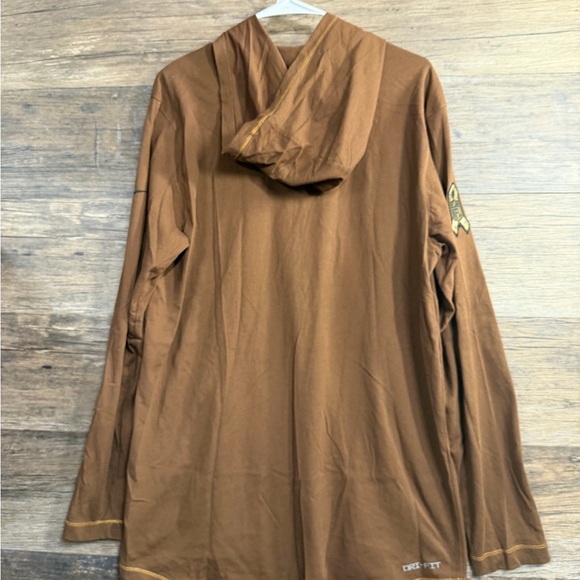 Nike Dri Fit Brown Baltimore Ravens NFL Long Sleeve Tshirt Hoodie - Picture 10 of 10